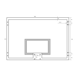 Щит баскетбольный из закаленного стекла 180Х105 см