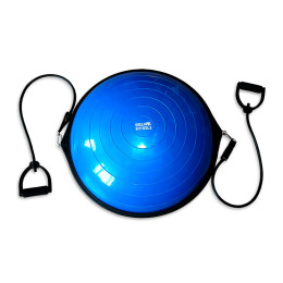 Полусфера BOSU гимнастическая, 58см., (серая) в комплекте с эспандером и насосом (B31659) BOSU044-18